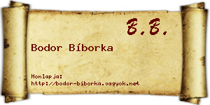 Bodor Bíborka névjegykártya