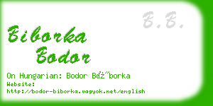 biborka bodor business card